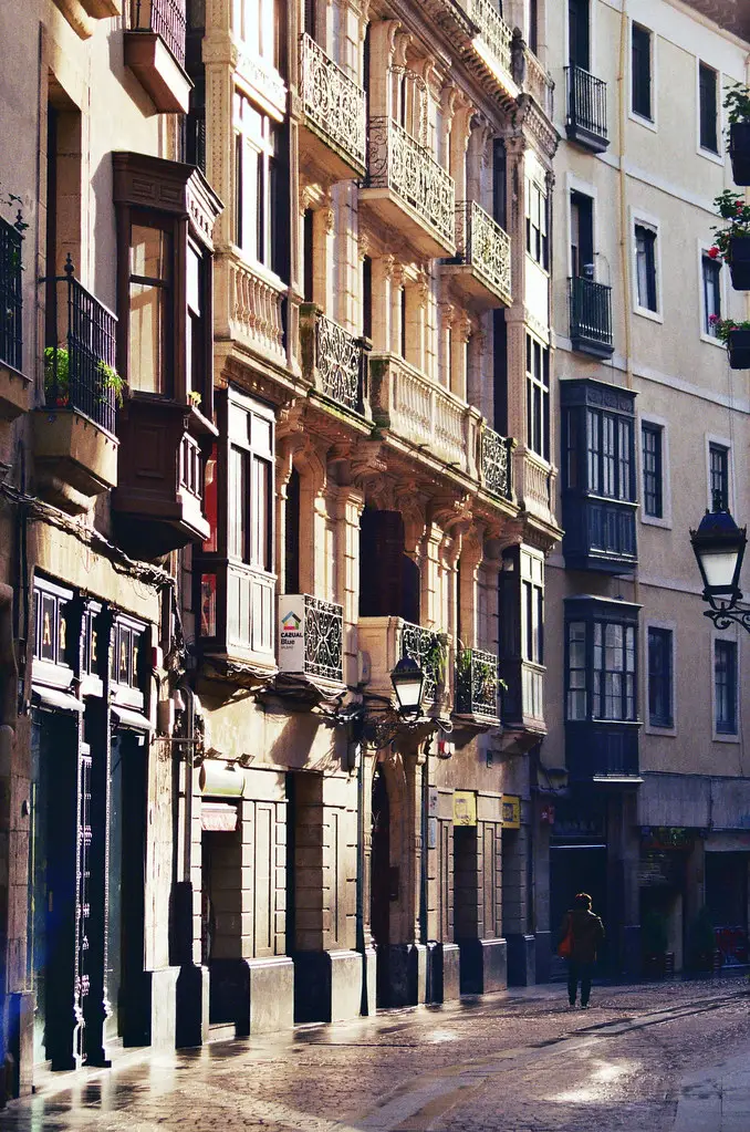 Facades in Bilbao Old Town