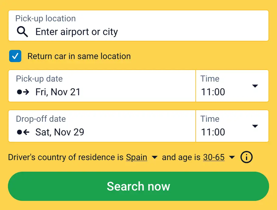 Rent a car with Discover Cars